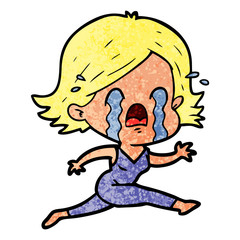 cartoon woman crying