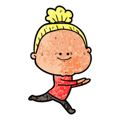 cartoon happy old woman