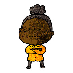 cartoon annoyed old lady