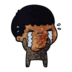 Fototapeta premium cartoon man crying