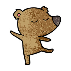 happy cartoon bear dancing