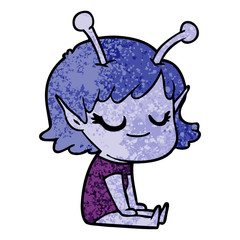 smiling alien girl cartoon