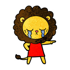 crying cartoon lion