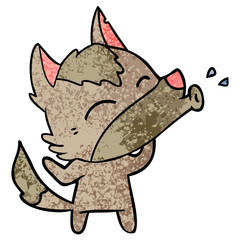 howling wolf cartoon