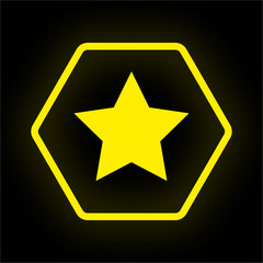 Neon Button Polygon - Stern