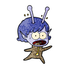 cartoon shocked alien girl