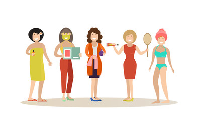 Spa people concept vector flat illustration