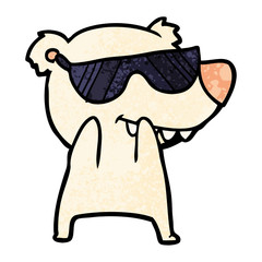 cartoon bear wearing sunglasses