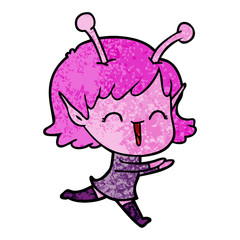 cartoon alien girl laughing