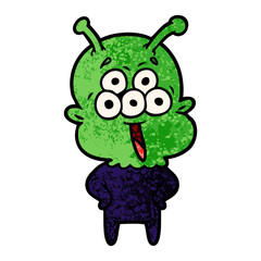 happy cartoon alien
