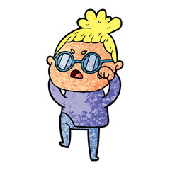 cartoon annoyed woman