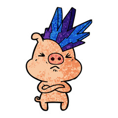 cartoon angry pig