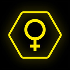 Fototapeta premium Neon Button Polygon - Geschlecht Frau