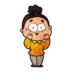 cartoon happy old woman