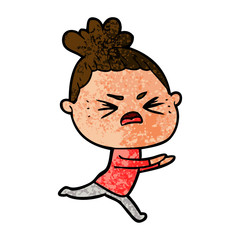 cartoon angry woman