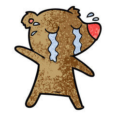 cartoon crying bear