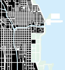 Urban vector city map of Chicago, USA
- 186531440
