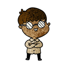 cartoon boy wearing spectacles