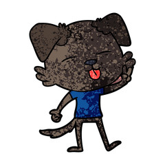 cartoon dog sticking out tongue