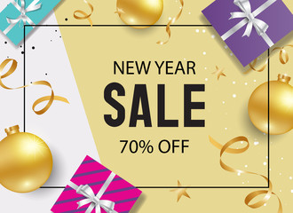 happy new year sale off banner design template