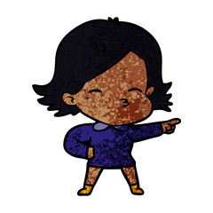 Obraz premium cartoon woman pointing