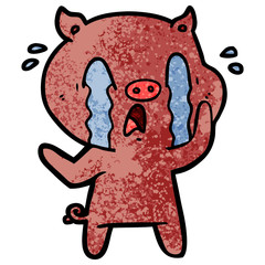 crying pig cartoon