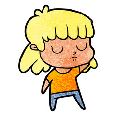 cartoon indifferent woman