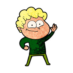 cartoon happy man