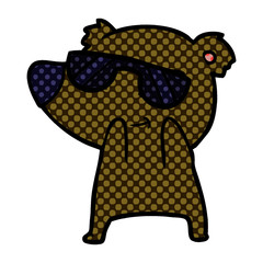 cute cartoon bear wearing sunglasses