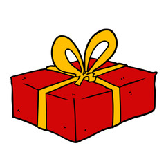 cartoon wrapped gift