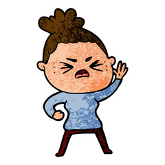 cartoon angry woman