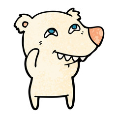 cartoon polar bear showing teeth