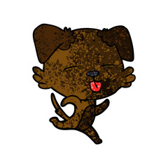 cartoon dog sticking out tongue