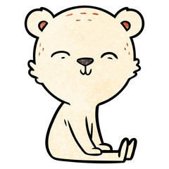happy cartoon polar bear sitting