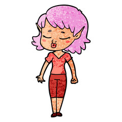 pretty cartoon elf girl
