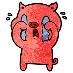 crying pig cartoon