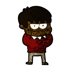 annoyed cartoon boy