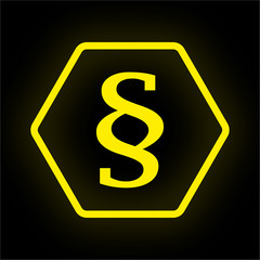 Neon Button Polygon - Paragraph - Recht