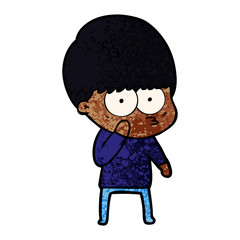 curious cartoon boy