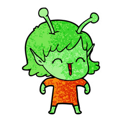 cartoon alien girl laughing