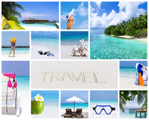 Tropical vacation card collage