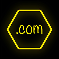 Neon Button Polygon - .com Domain