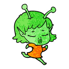 cartoon alien girl