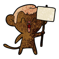 cartoon laughing monkey