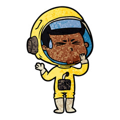 cartoon stressed astronaut