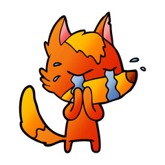 sad little fox cartoon character