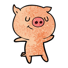 happy cartoon pig