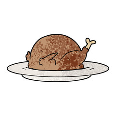 cartoon cooked turkey