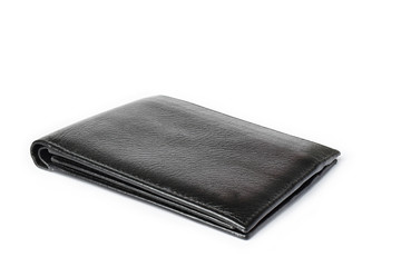Black wallet isolated on white background