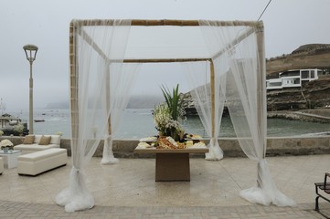 cheese table for marriage on the beach